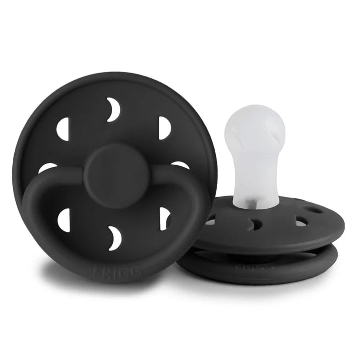 FRIGG Moon Silicone Pacifier Slate Size 1 (0-6 months) - Personalisable Baby Products Sold and Personalised by JustBørn