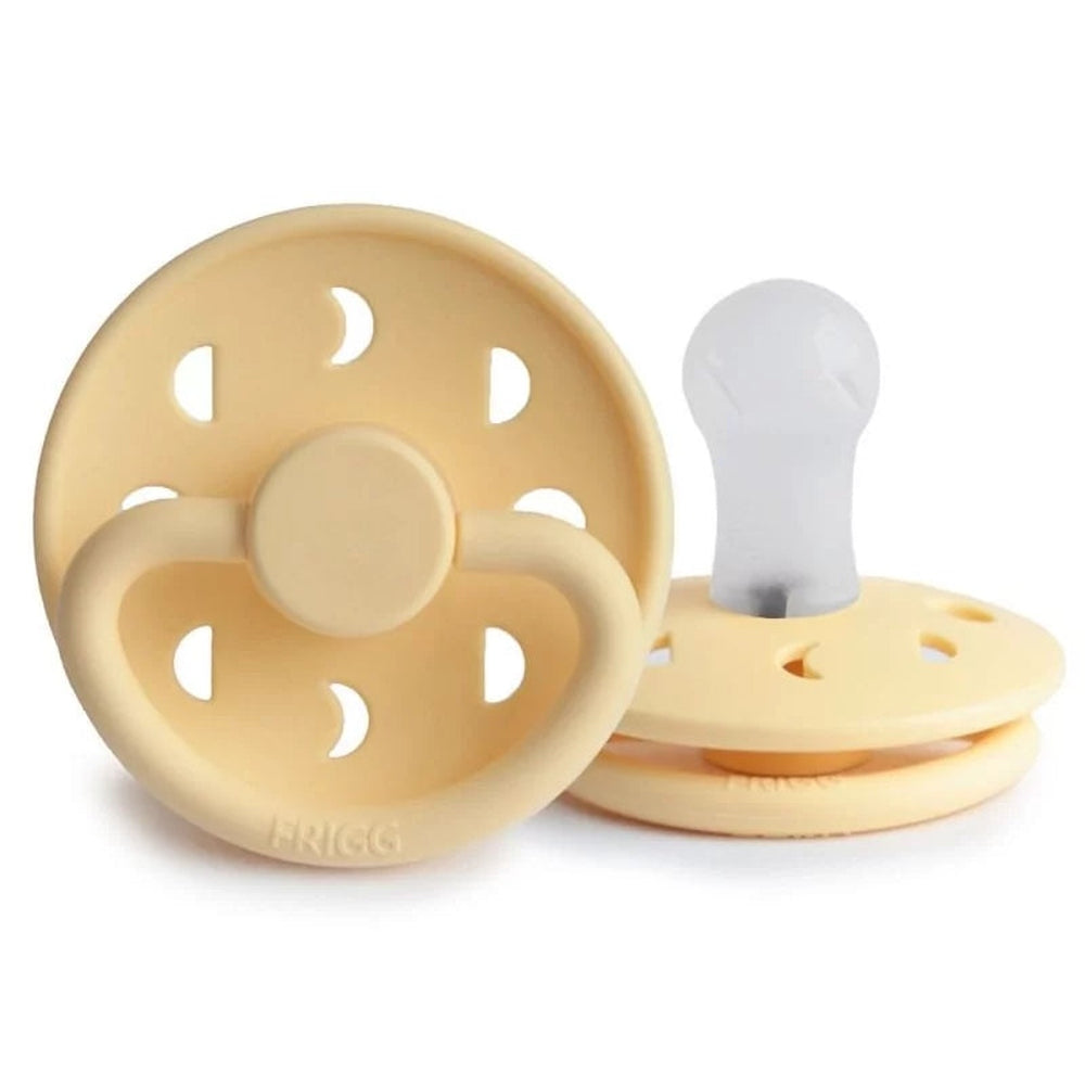 FRIGG Moon Silicone Pacifier | Personalised Pale Daffodil - Personalisable Baby Products Sold and Personalised by JustBørn