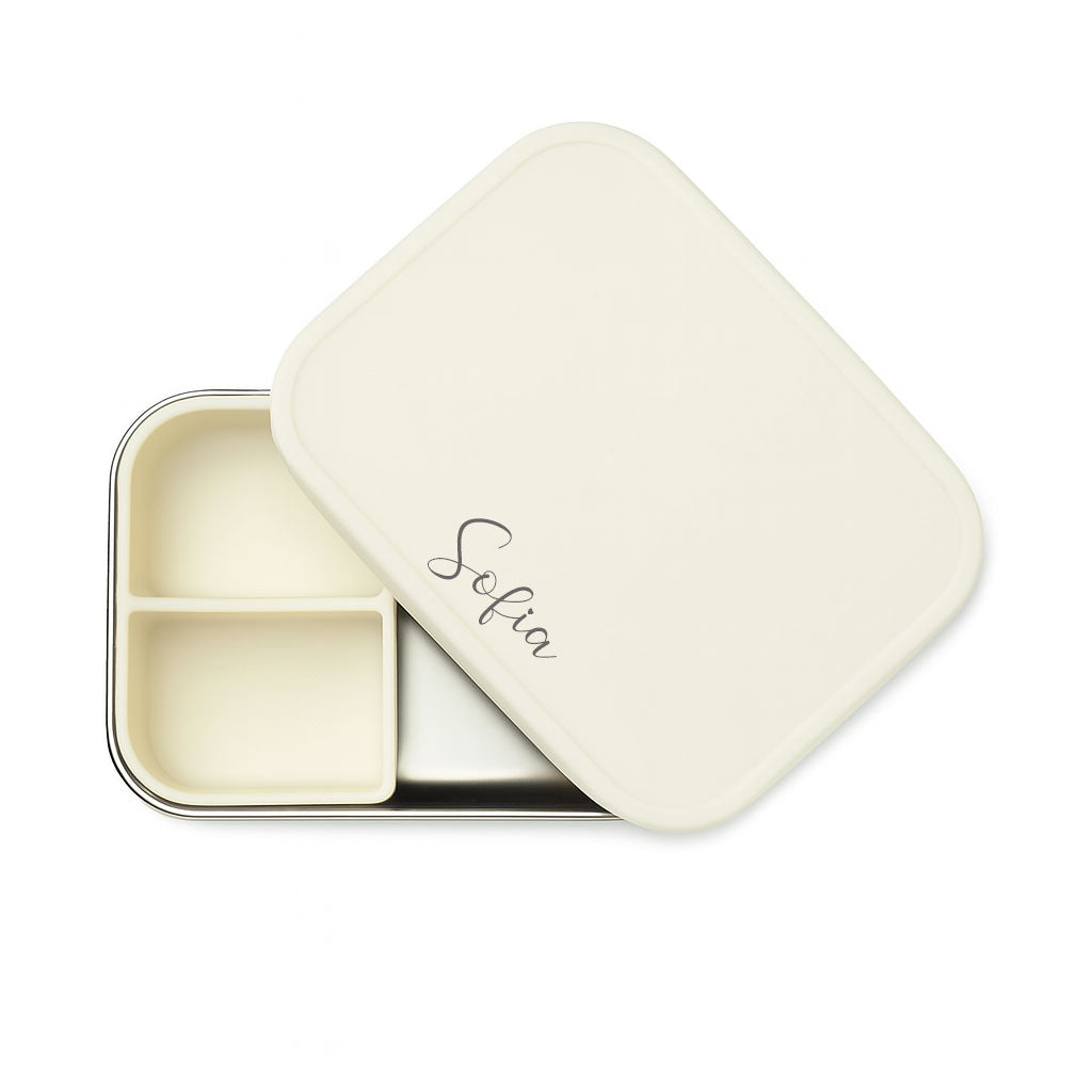 JBØRN Personalised Lunch Box Ivory Yes - Personalisable Baby Products Sold and Personalised by JustBørn