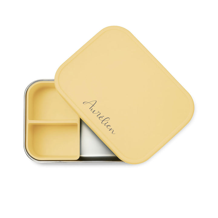 JBØRN Personalised Lunch Box Pale Daffodil Yes - Personalisable Baby Products Sold and Personalised by JustBørn