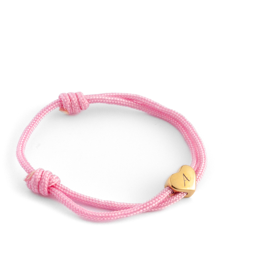JBØRN Nylon Cord Bracelet with Heart Pendant | Personalisable - Personalisable Baby Products Sold and Personalised by JustBørn