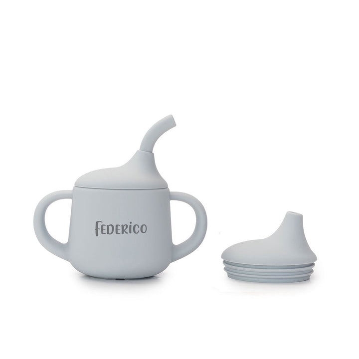 JBØRN 3-in-1 Drinking Cup | Personalisable Powder Blue - Personalisable Baby Products Sold and Personalised by JustBørn