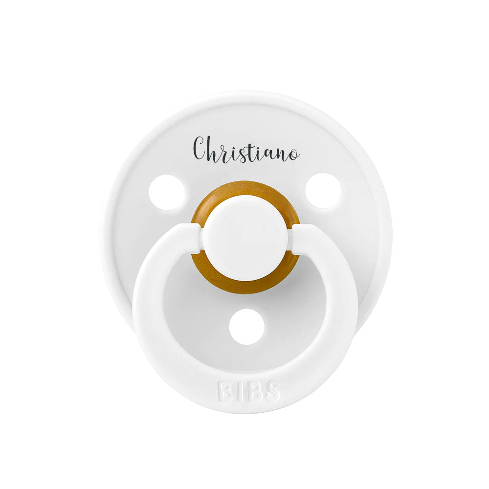 BIBS Colour Natural Rubber Latex Pacifiers | Personalised White - Personalisable Baby Products Sold and Personalised by JustBørn