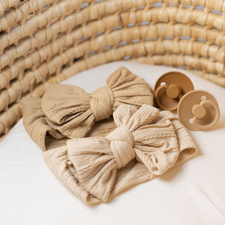 JBØRN Baby Girl Headband Peach Bronze - Personalisable Baby Products Sold and Personalised by JustBørn