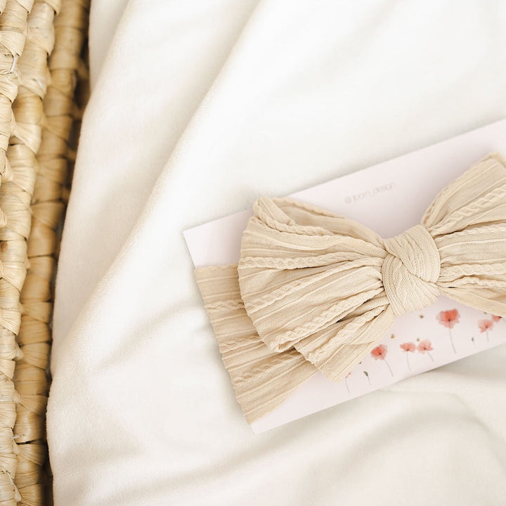 JBØRN Baby Girl Headband Sandstone - Personalisable Baby Products Sold and Personalised by JustBørn