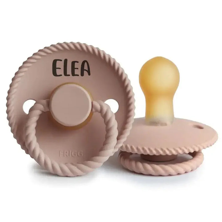 FRIGG Rope Natural Rubber Latex Pacifiers | Personalised Blush - Personalisable Baby Products Sold and Personalised by JustBørn