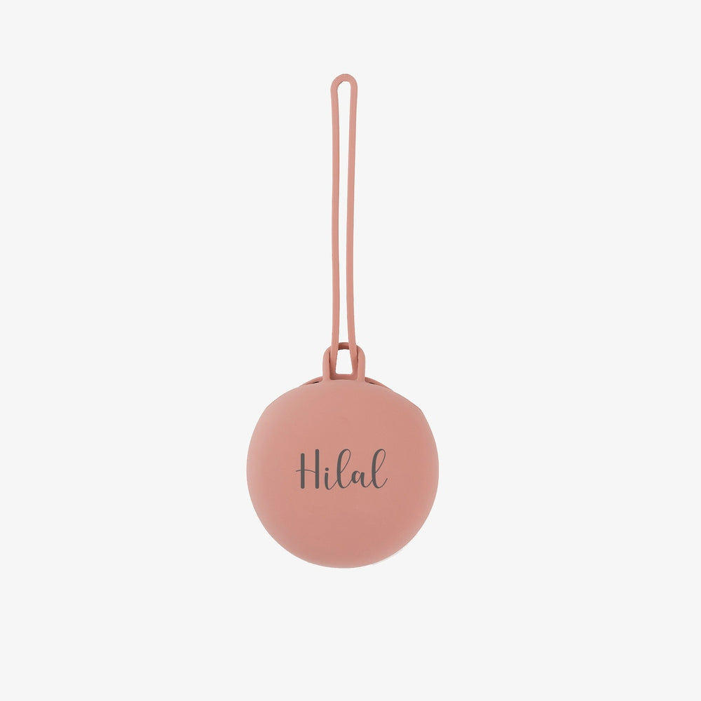 JBØRN Pacifier Holder Pod | Personalisable Dusty Rose Yes - Personalisable Baby Products Sold and Personalised by JustBørn