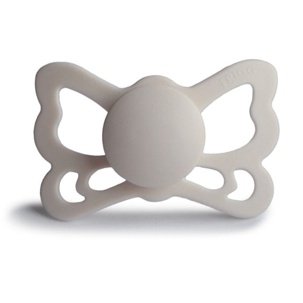 FRIGG Butterfly Anatomical Silicone Pacifiers | Personalised Silver Gray Size 2 (6-18 months) - Personalisable Baby Products Sold and Personalised by JustBørn