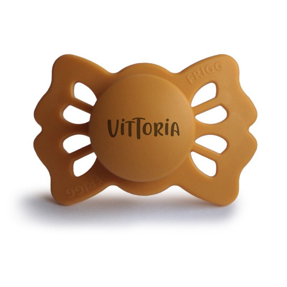 FRIGG Lucky Symmetrical Silicone Pacifiers | Personalised Honey Gold Size 1 (0-6 months) - Personalisable Baby Products Sold and Personalised by JustBørn