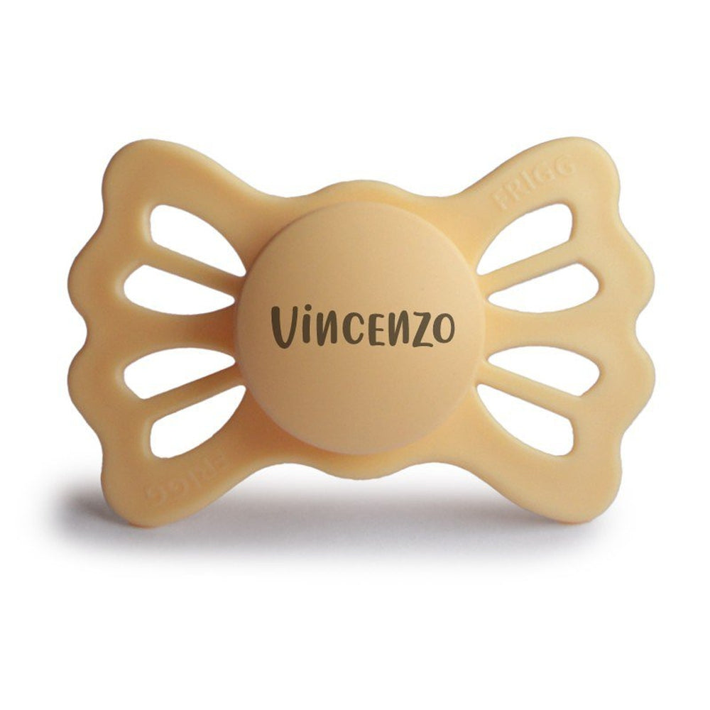 FRIGG Lucky Symmetrical Silicone Pacifiers | Personalised Pale Daffodil Size 2 (6-18 months) - Personalisable Baby Products Sold and Personalised by JustBørn