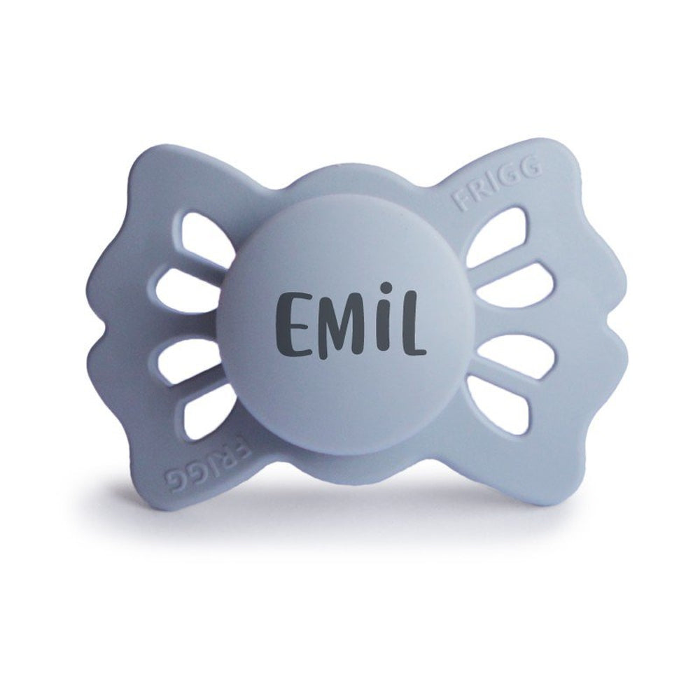 FRIGG Lucky Symmetrical Silicone Pacifiers | Personalised Powder Blue Size 1 (0-6 months) - Personalisable Baby Products Sold and Personalised by JustBørn