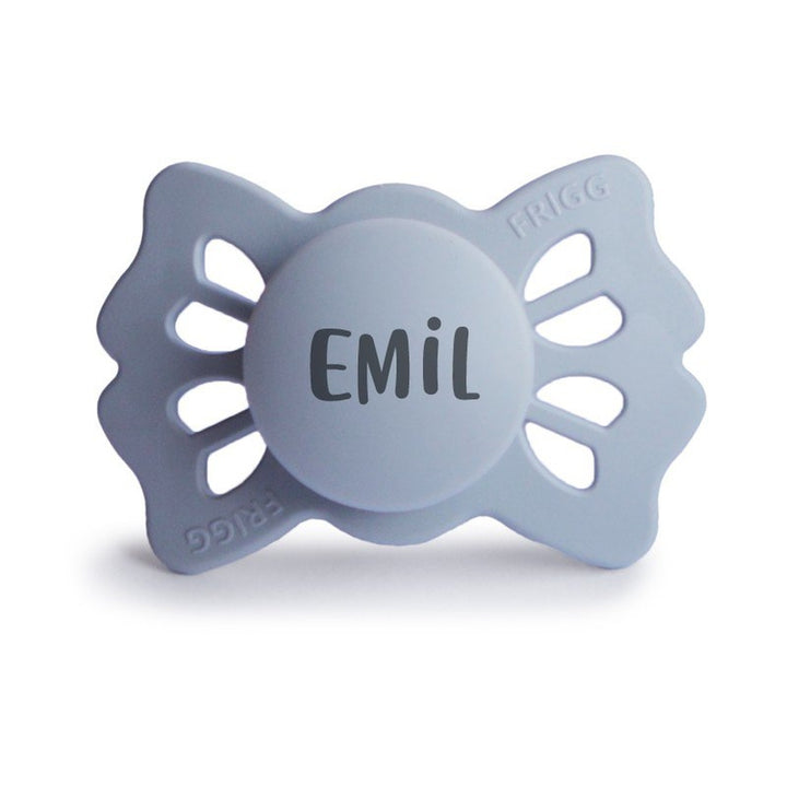 FRIGG Lucky Symmetrical Silicone Pacifiers | Personalised Powder Blue Size 1 (0-6 months) - Personalisable Baby Products Sold and Personalised by JustBørn
