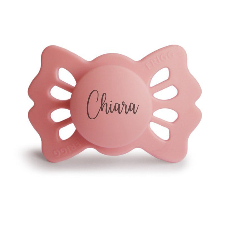 FRIGG Lucky Symmetrical Silicone Pacifiers | Personalised Pretty Peach Size 1 (0-6 months) - Personalisable Baby Products Sold and Personalised by JustBørn