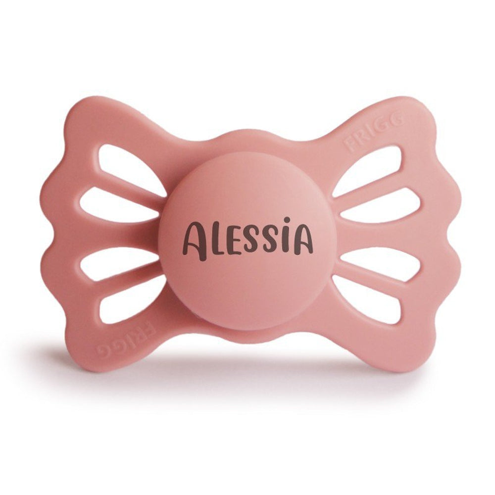 FRIGG Lucky Symmetrical Silicone Pacifiers | Personalised Pretty Peach Size 2 (6-18 months) - Personalisable Baby Products Sold and Personalised by JustBørn
