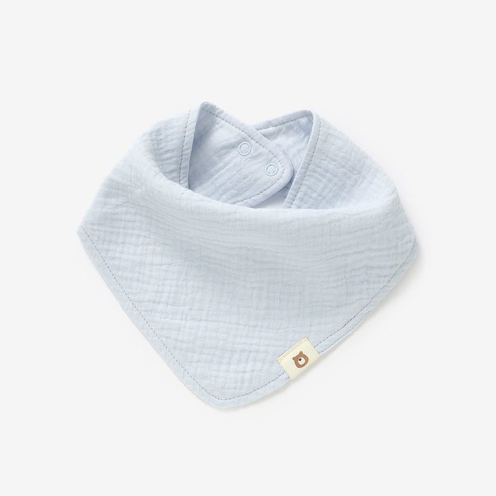 JBØRN Organic Cotton Muslin Baby Bib Muslin Powder Blue - Personalisable Baby Products Sold and Personalised by JustBørn