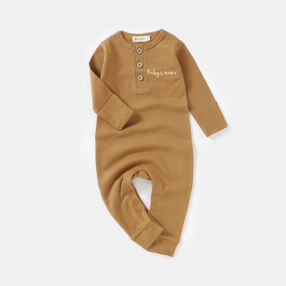 JBØRN Organic Cotton Baby Jumpsuit - Personalisable Baby Products Sold and Personalised by JustBørn