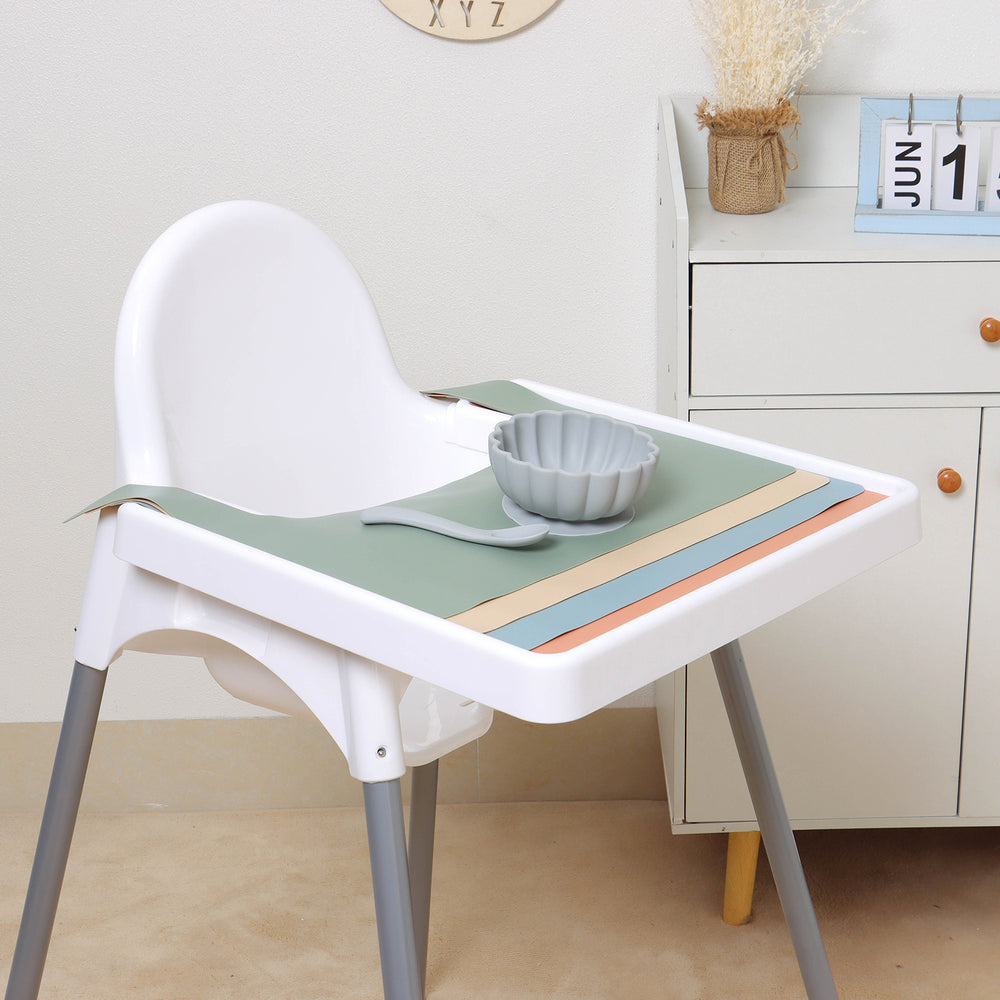 JBØRN Silicone Antilop High Chair (IKEA) Surface Table Mat | Personalisable in Peach, sold by JBørn Baby Products Shop, Personalizable by JustBørn