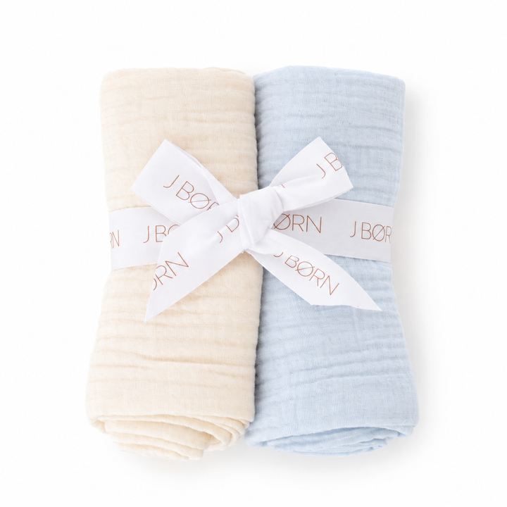 JBØRN 2-pack Muslin Cloths | Organic Cotton Squares