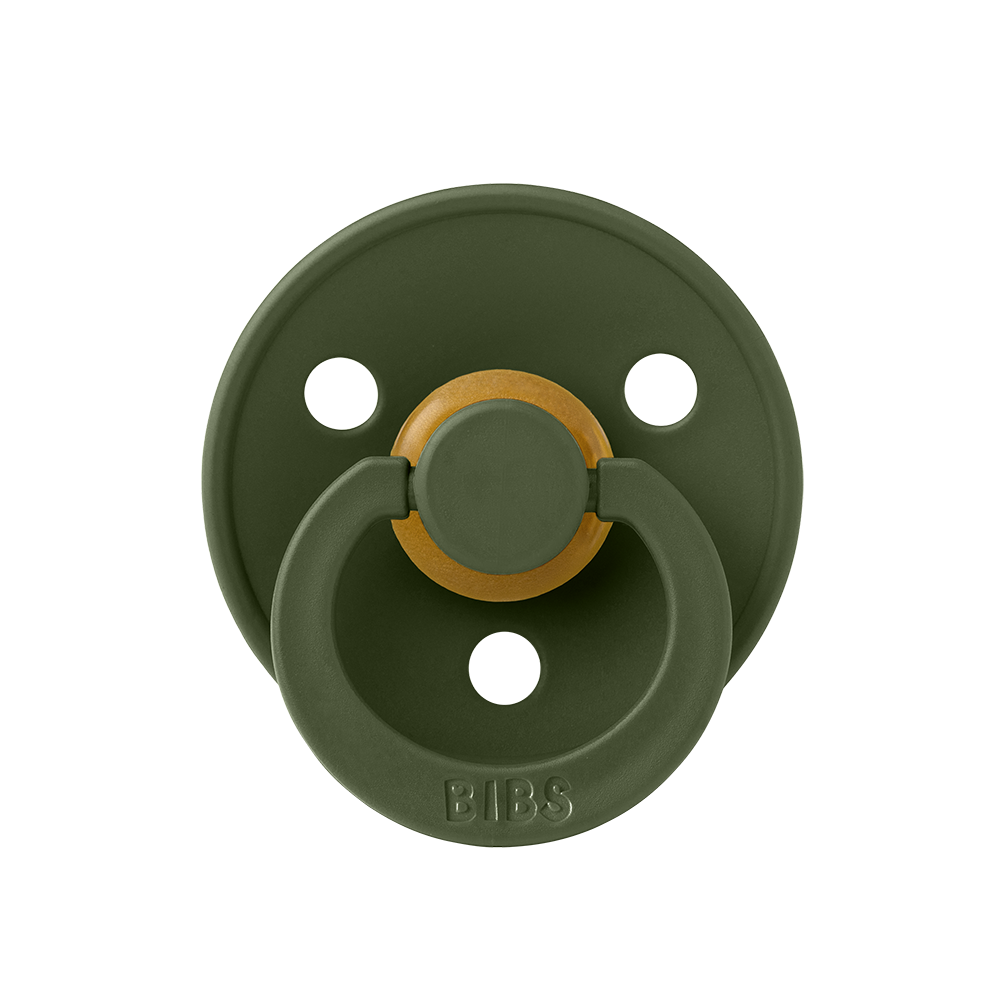 BIBS Colour Natural Rubber Latex Pacifiers (Size 1 & 2) in Hunter Green, sold by JBørn Baby Products Shop, Personalizable by JustBørn