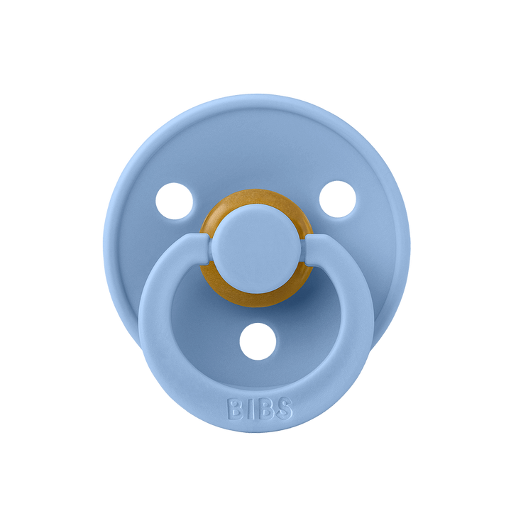 BIBS Colour Natural Rubber Latex Pacifiers (Size 1 & 2) in Sky Blue, sold by JBørn Baby Products Shop, Personalizable by JustBørn