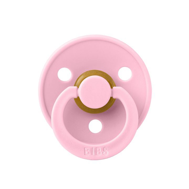 BIBS Colour Natural Rubber Latex Pacifiers (Size 1 & 2) in Baby Pink, sold by JBørn Baby Products Shop, Personalizable by JustBørn