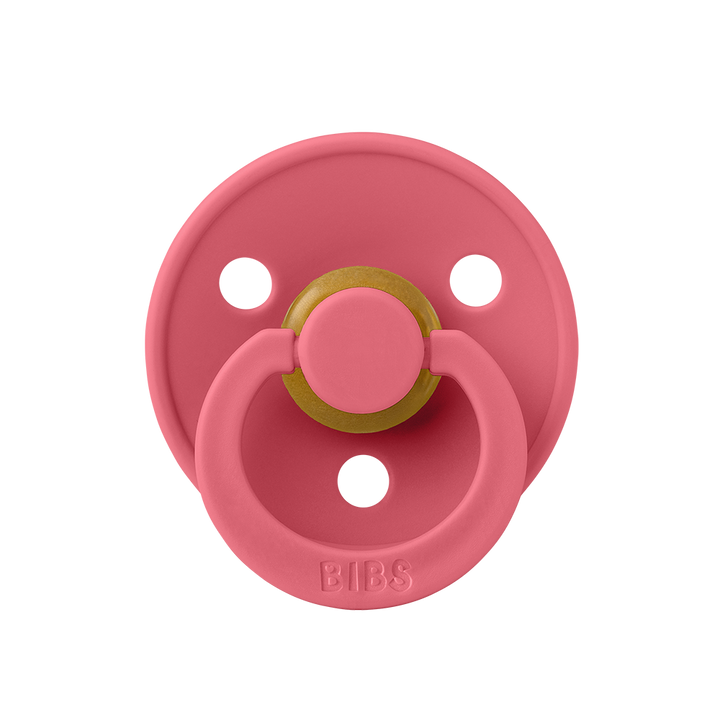 BIBS Colour Natural Rubber Latex Pacifiers (Size 1 & 2) | Personalised in Coral, sold by JBørn Baby Products Shop, Personalizable by JustBørn