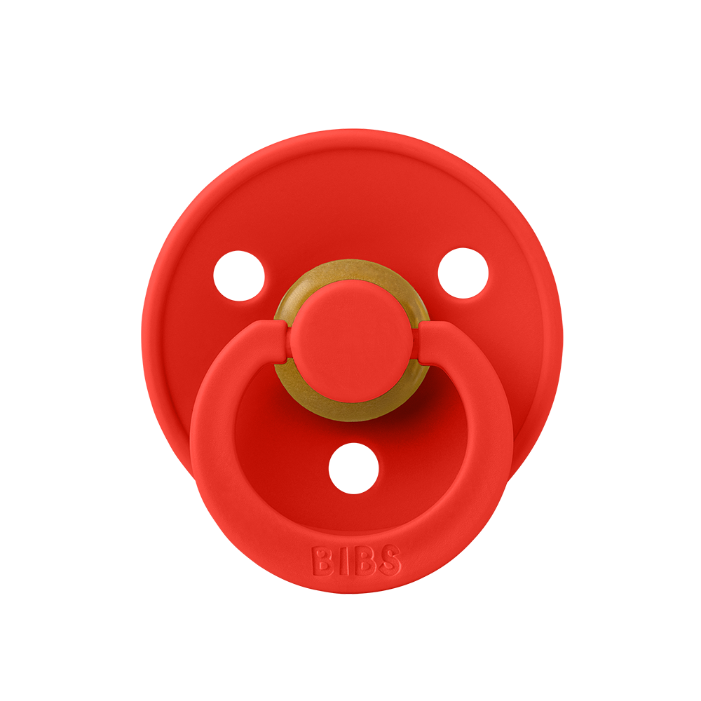 BIBS Colour Natural Rubber Latex Pacifiers (Size 1 & 2) in Candy Apple, sold by JBørn Baby Products Shop, Personalizable by JustBørn