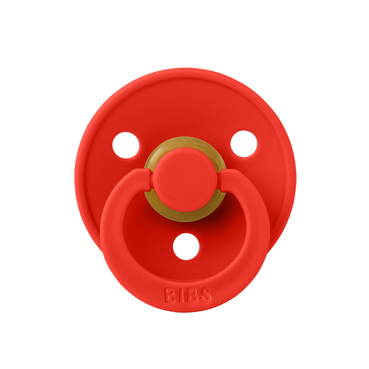 BIBS Colour Natural Rubber Latex Pacifiers (Size 1 & 2) in Candy Apple, sold by JBørn Baby Products Shop, Personalizable by JustBørn
