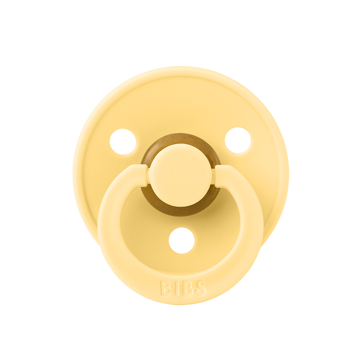 BIBS Colour Natural Rubber Latex Pacifiers (Size 1 & 2) | Personalised in Pale Butter, sold by JBørn Baby Products Shop, Personalizable by JustBørn