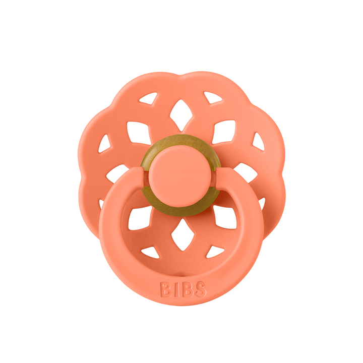BIBS Boheme Natural Rubber Latex Pacifiers in Papaya, sold by JBørn Baby Products Shop, Personalizable by JustBørn