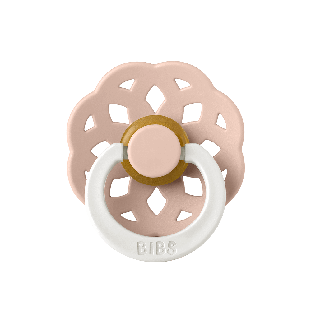 BIBS Boheme Natural Rubber Latex Pacifiers in Blush Night Glow, sold by JBørn Baby Products Shop, Personalizable by JustBørn