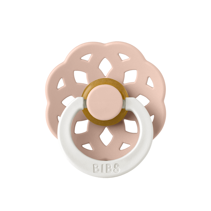 BIBS Boheme Natural Rubber Latex Pacifiers in Blush Night Glow, sold by JBørn Baby Products Shop, Personalizable by JustBørn