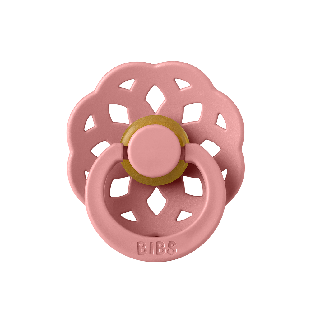 BIBS Boheme Natural Rubber Latex Pacifiers in Dusty Pink, sold by JBørn Baby Products Shop, Personalizable by JustBørn