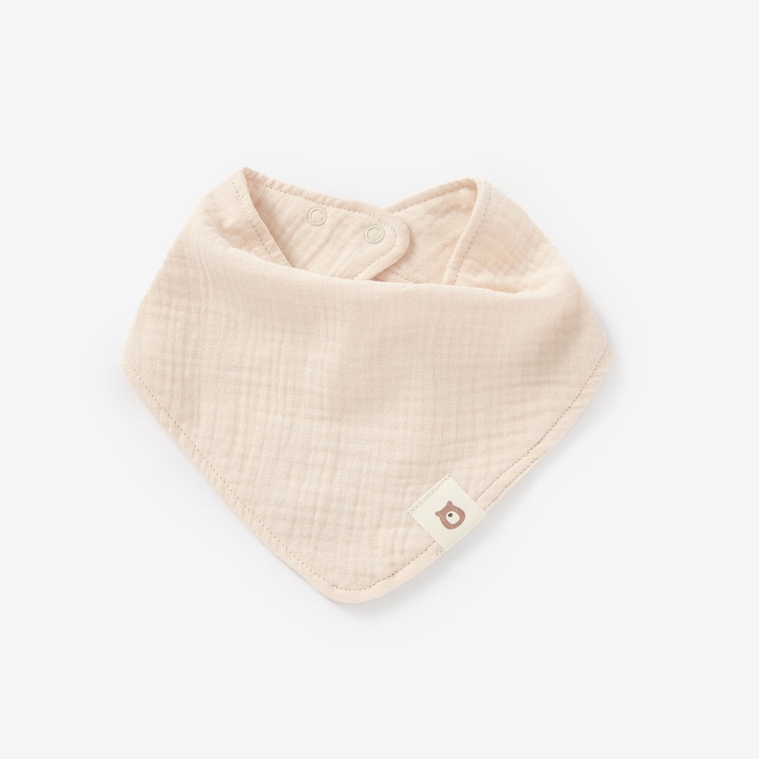 JBØRN Organic Cotton Muslin Baby Bib | Personalisable in Muslin Peach Cream, sold by JBørn Baby Products Shop, Personalizable by JustBørn