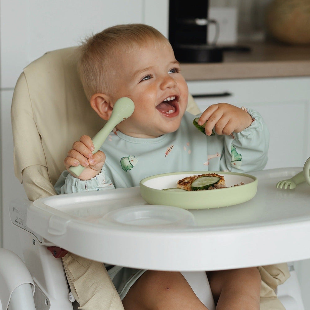 Dinosaurs JBØRN Long Sleeve Baby Feeding Bib | Weaning Essentials by Just Børn sold by JBørn Baby Products Shop