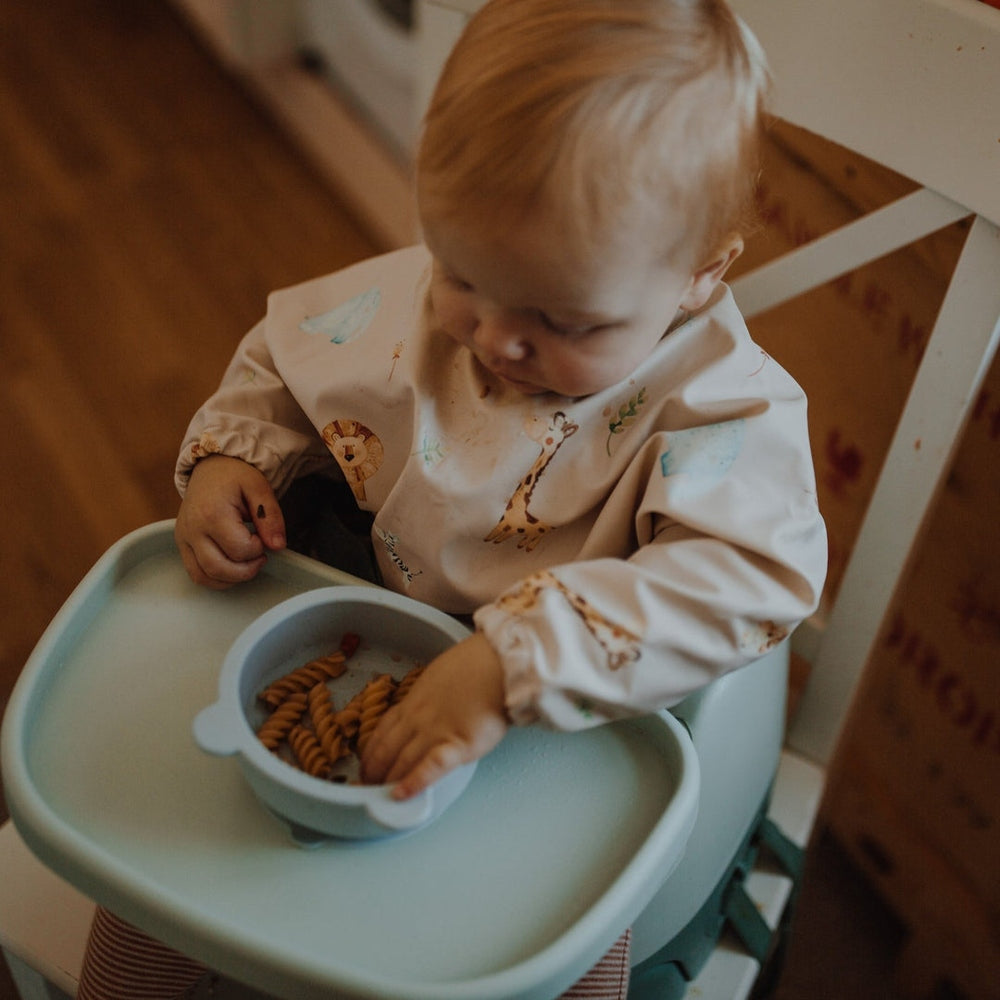 JBØRN Silicone Bowl and Spoon | Weaning Set | Personalisable in Cloud, sold by JBørn Baby Products Shop, Personalizable by JustBørn