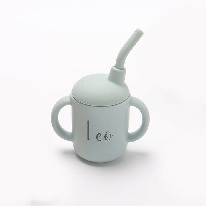 JBØRN Silicone Cup with Straw | Personalisable Cloud - Personalisable Baby Products Sold and Personalised by JustBørn