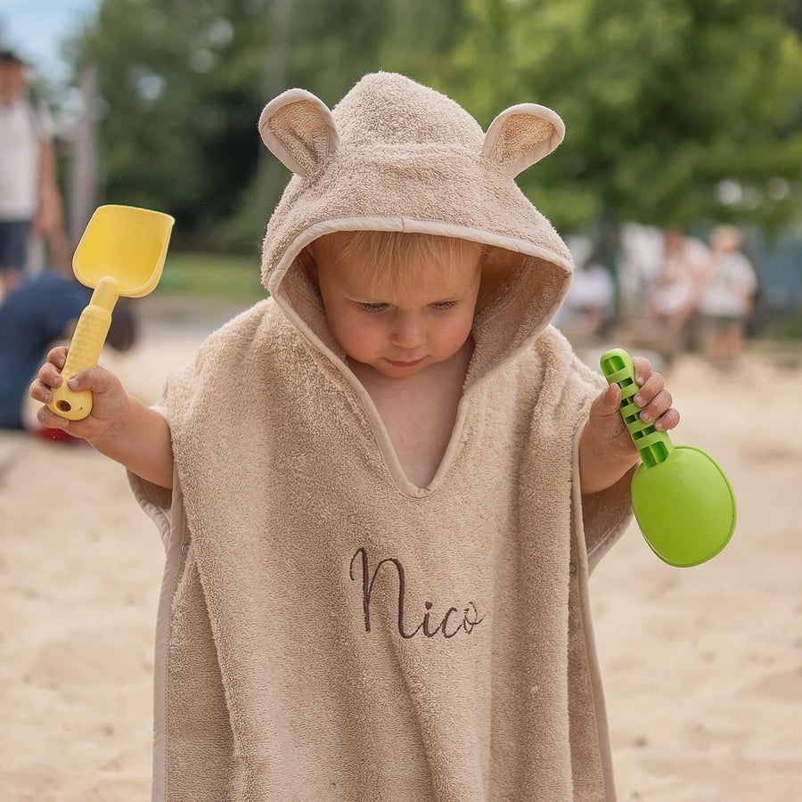 JBØRN Organic Cotton Hooded Towelling Poncho | Personalisable - Personalisable Baby Products Sold and Personalised by JustBørn