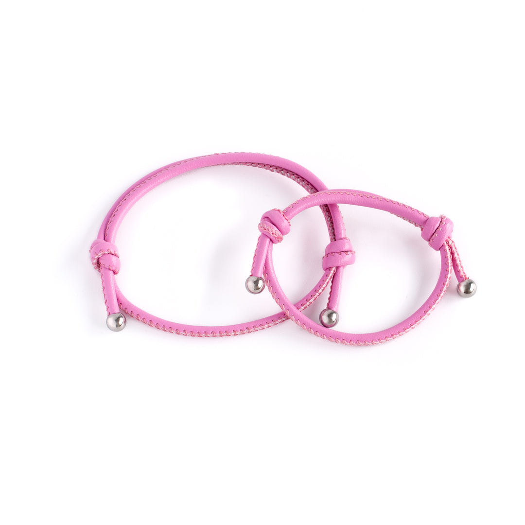 JBØRN Parent & Child Leather Bracelets in Baby Pink, sold by JBørn Baby Products Shop, Personalizable by JustBørn
