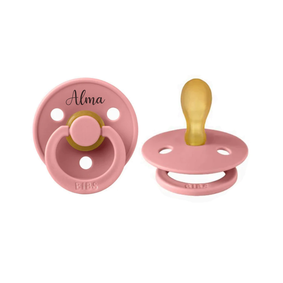 Dusty Pink BIBS Colour Symmetrical Natural Rubber Latex Pacifier | Personalised by BIBS sold by JBørn Baby Products Shop