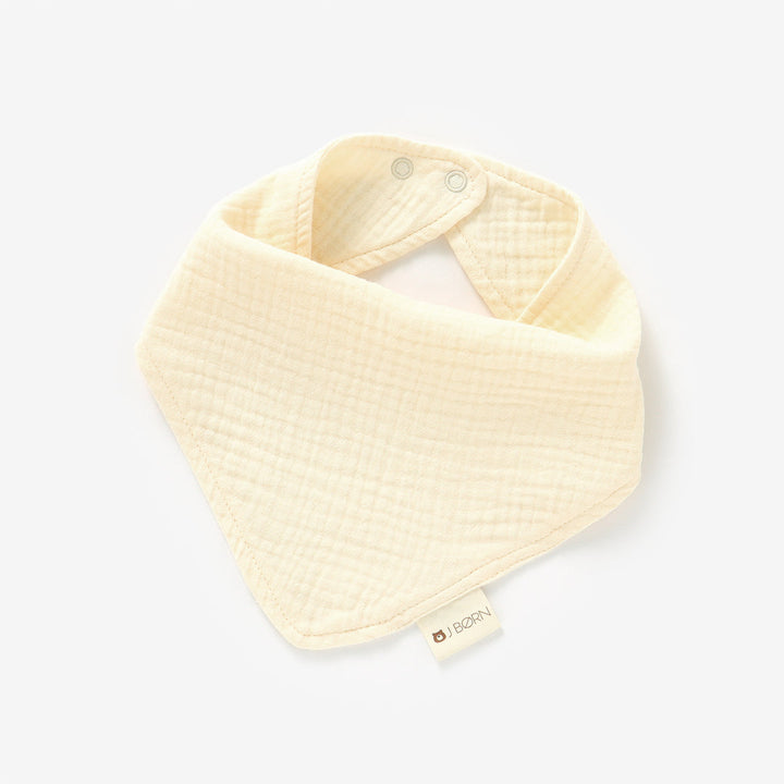 JBØRN Organic Cotton Muslin Baby Bib | Personalisable in Muslin Cream, sold by JBørn Baby Products Shop, Personalizable by JustBørn