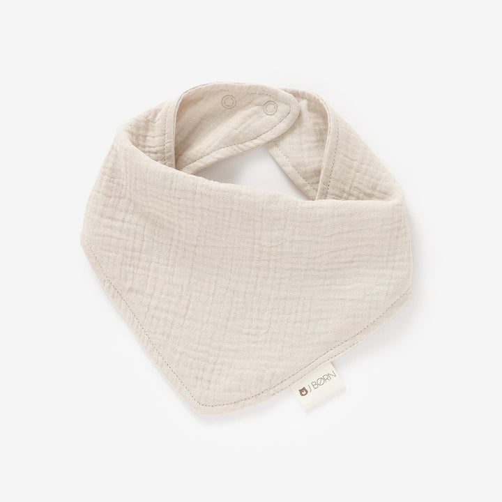 JBØRN Organic Cotton Muslin Baby Bib | Personalisable in Muslin Sandstone, sold by JBørn Baby Products Shop, Personalizable by JustBørn
