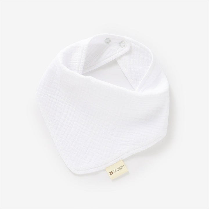 JBØRN Organic Cotton Muslin Baby Bib | Personalisable in Muslin White, sold by JBørn Baby Products Shop, Personalizable by JustBørn