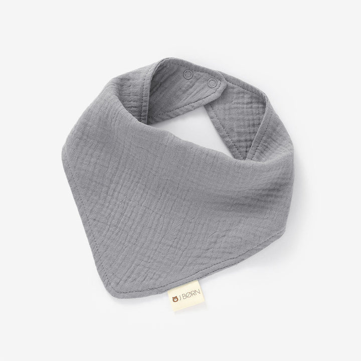 JBØRN Organic Cotton Muslin Baby Bib | Personalisable in Muslin Grey, sold by JBørn Baby Products Shop, Personalizable by JustBørn