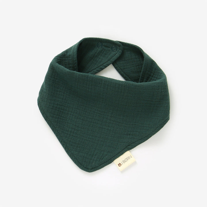 JBØRN Organic Cotton Muslin Baby Bib | Personalisable in Muslin Forest Green, sold by JBørn Baby Products Shop, Personalizable by JustBørn