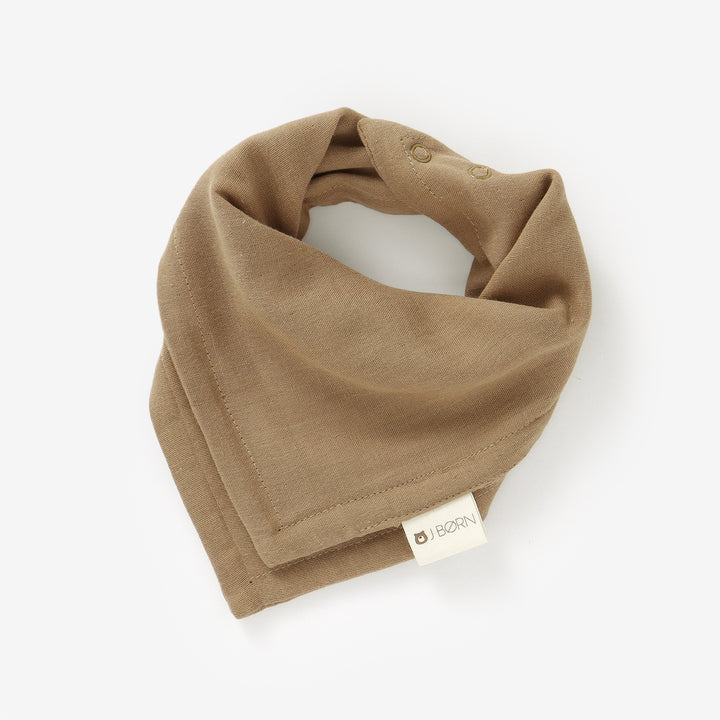 JBØRN Organic Cotton Muslin Double Layered Baby Bib | Personalisable in Muslin Taupe, sold by JBørn Baby Products Shop, Personalizable by JustBørn
