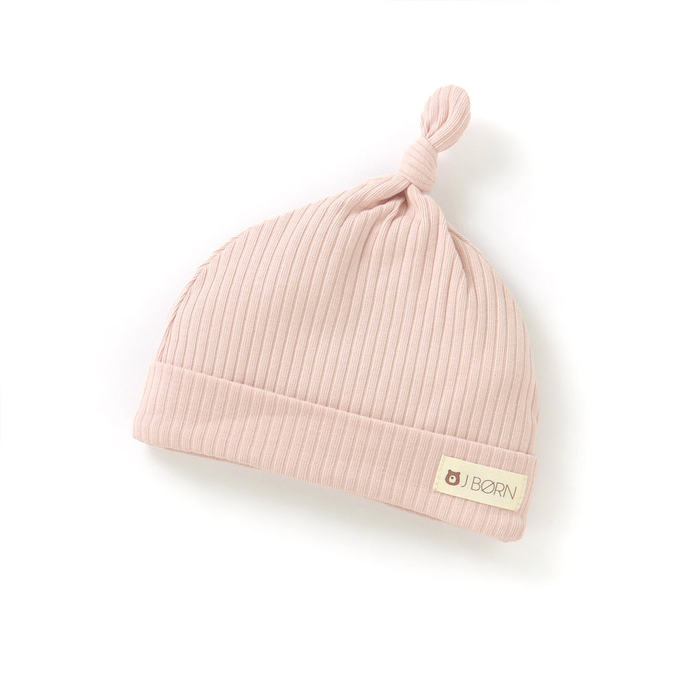 JBØRN Organic Cotton Ribbed Baby Hat | Personalisable in Ribbed Blush, sold by JBørn Baby Products Shop, Personalizable by JustBørn