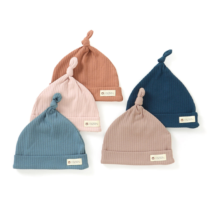 Ribbed Dusty Blush JBØRN Organic Cotton Ribbed Baby Hat | Personalisable by Just Børn sold by JBørn Baby Products Shop