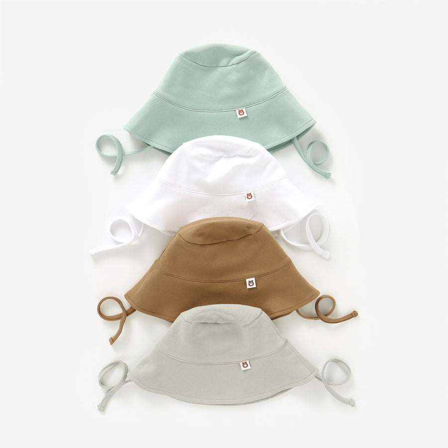 JBØRN Organic Cotton Baby Sun Hat in Cappuccino, sold by JBørn Baby Products Shop, Personalizable by JustBørn