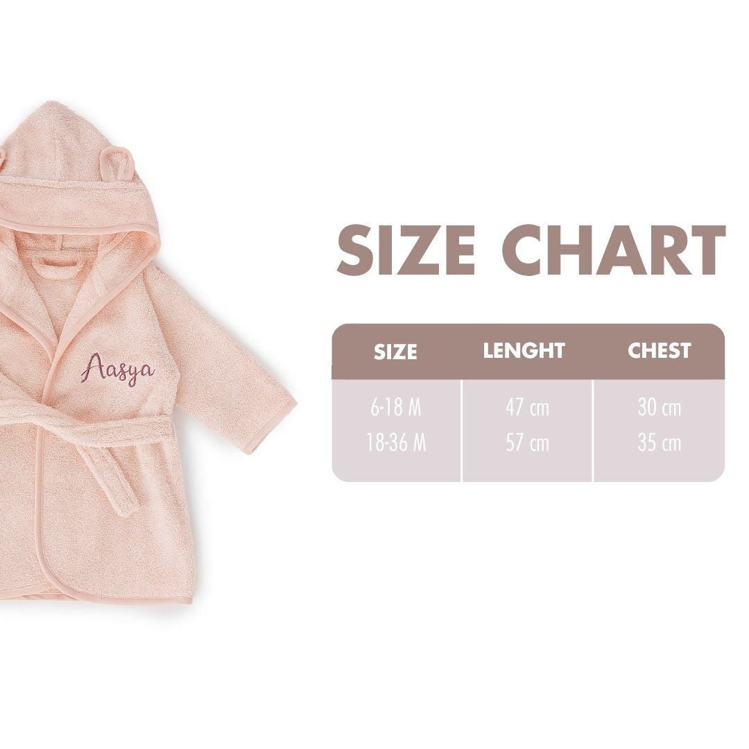 JBØRN Organic Cotton Baby Hooded Towelling Bathrobe - Personalisable Baby Products Sold and Personalised by JustBørn